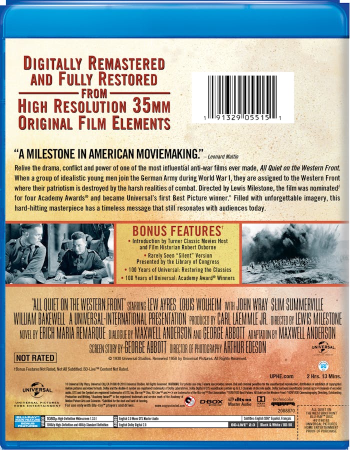 All Quiet On the Western Front (Blu-ray + Digital HD) [Blu-ray]