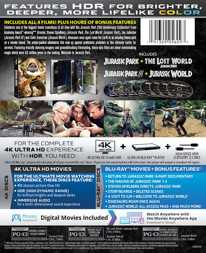 Jurassic Park 4 Movie Collection (25th Anniversary Collection) [UHD]