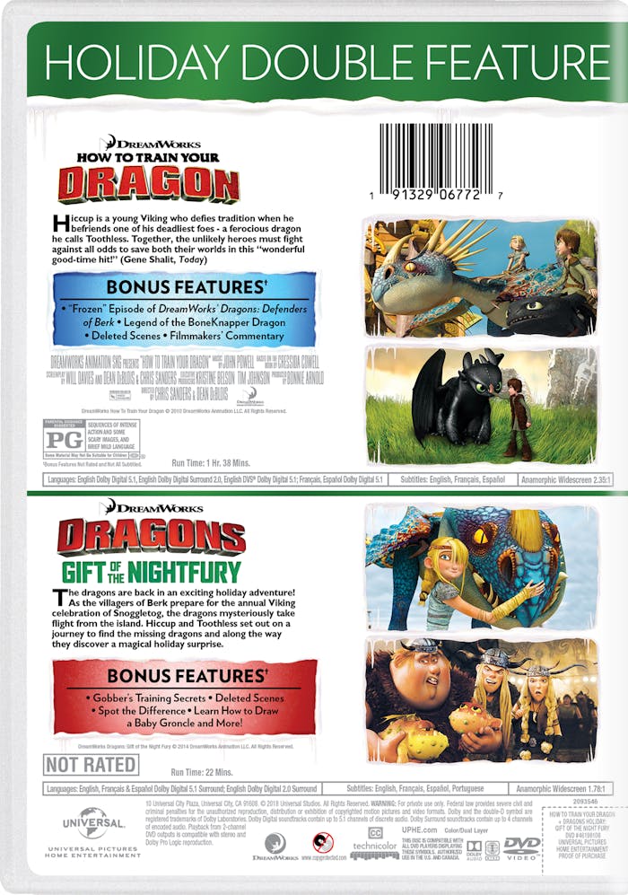 How to Train Your Dragon/Dragons: Gift of the Night Fury (DVD Double Feature) [DVD]