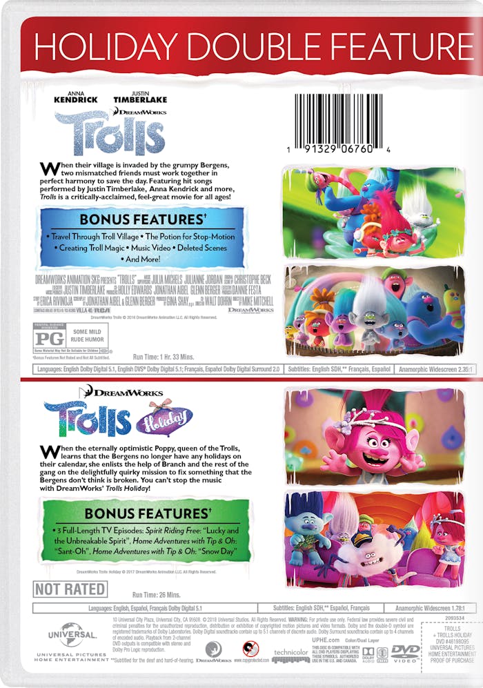 Trolls/Trolls Holiday (DVD Double Feature) [DVD]