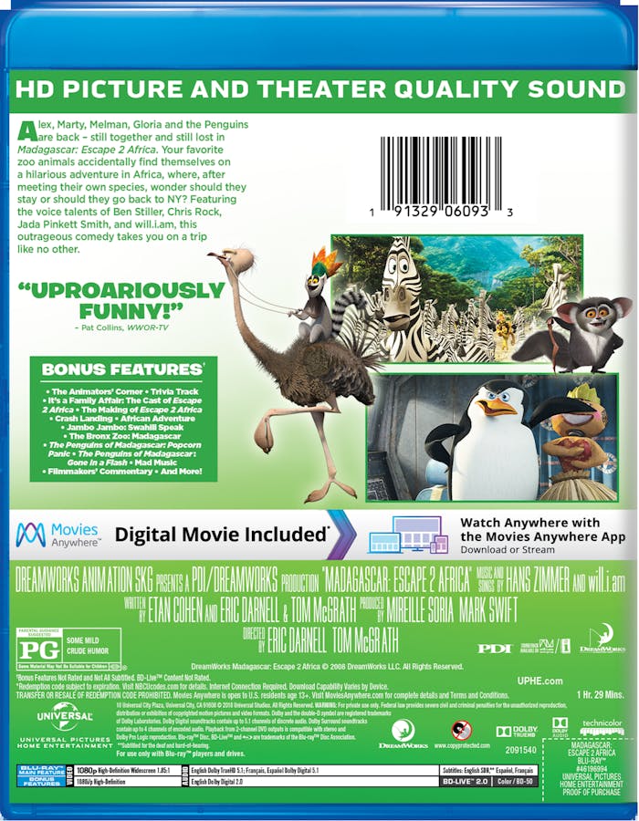 Madagascar: Escape 2 Africa (Digital) [Blu-ray]