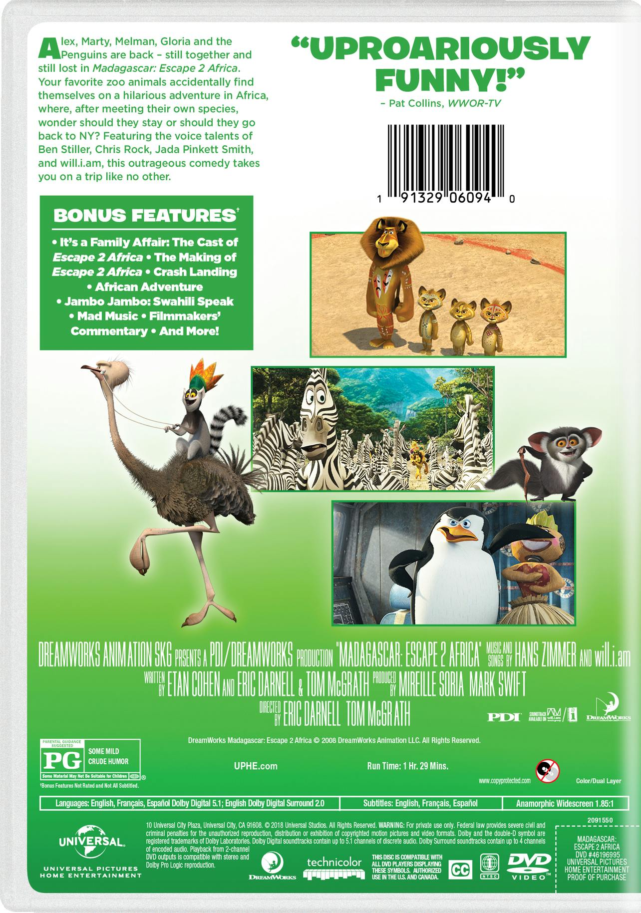 Buy Madagascar: Escape 2 Africa DVD New Box Art DVD | GRUV