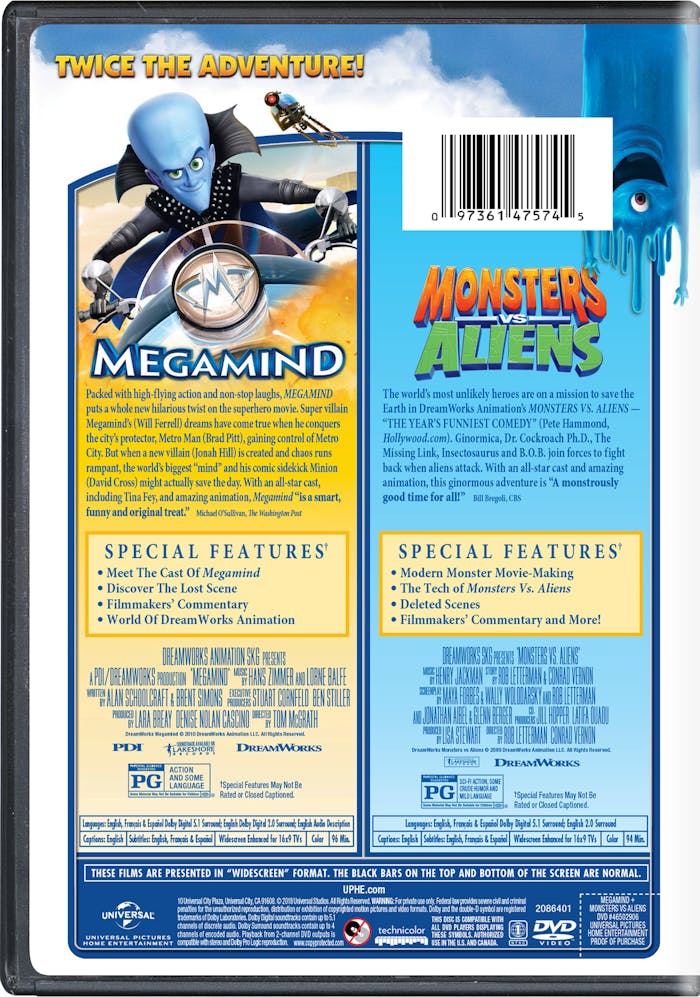 Megamind/Monsters vs. Aliens (DVD Double Feature) [DVD]