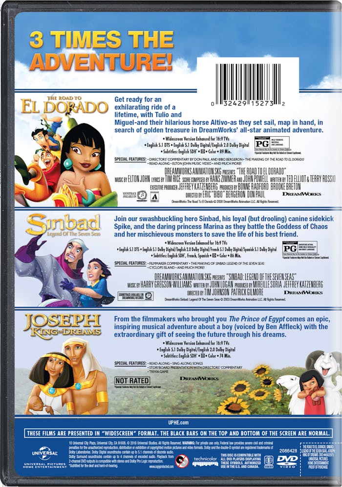 The Road to El Dorado/Sinbad: Legend of the Seven Seas/Joseph:... (DVD Triple Feature) [DVD]