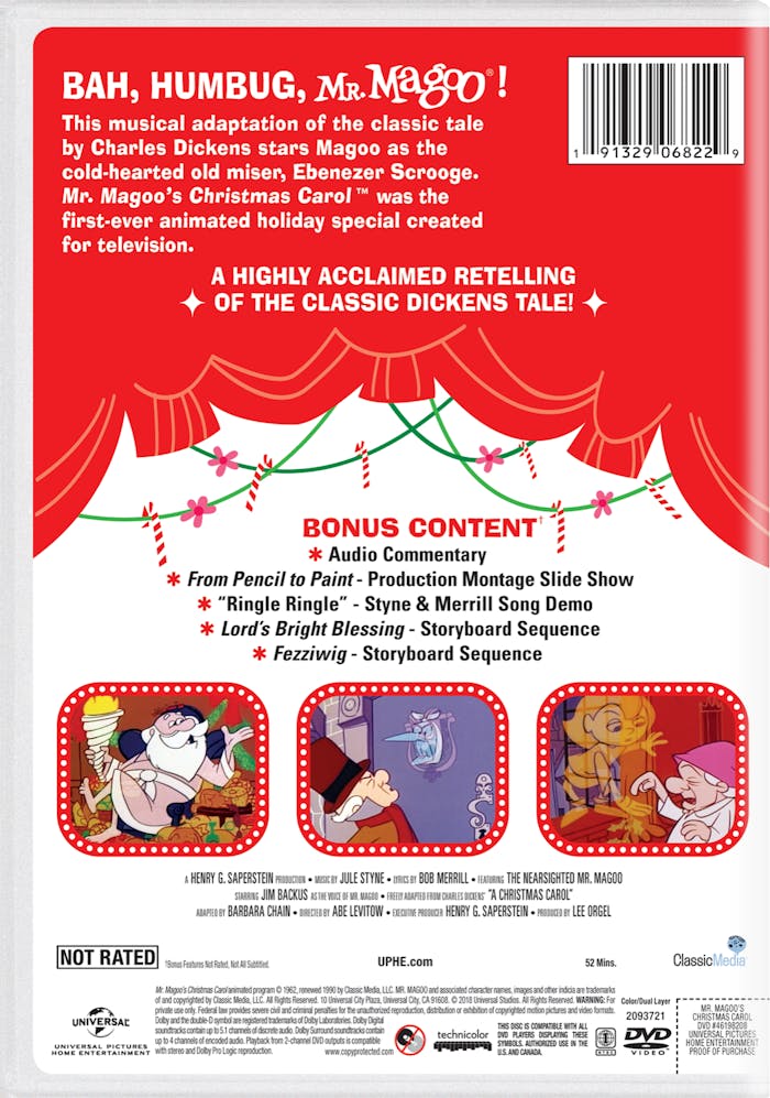 Mr Magoo's Christmas Carol [DVD]