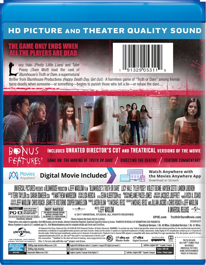 Truth Or Dare (Unrated Director's Cut) [Blu-ray]