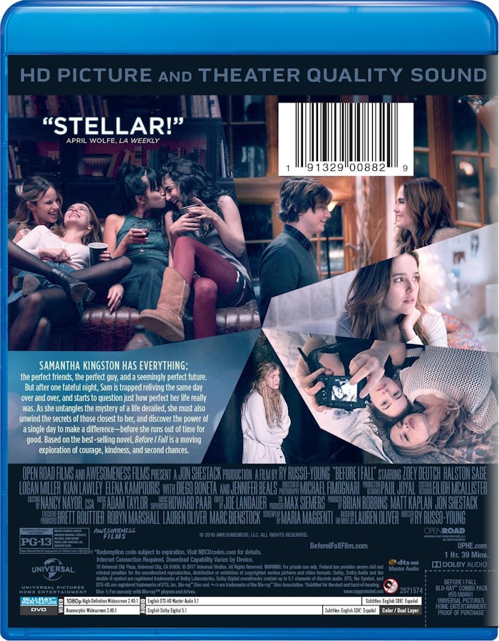 Before I Fall (DVD + Digital) [Blu-ray]