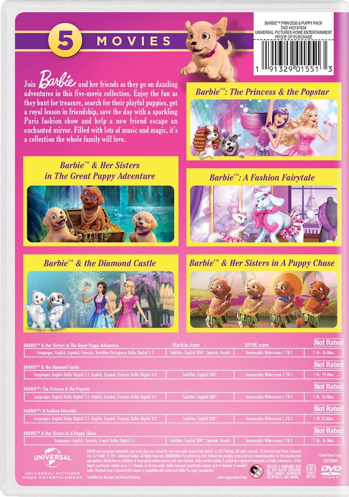 Barbie Princess & Puppy Collection (Box Set) [DVD]