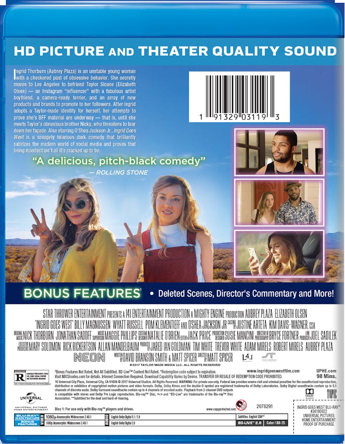 Ingrid Goes West (Blu-ray + Digital HD) [Blu-ray]