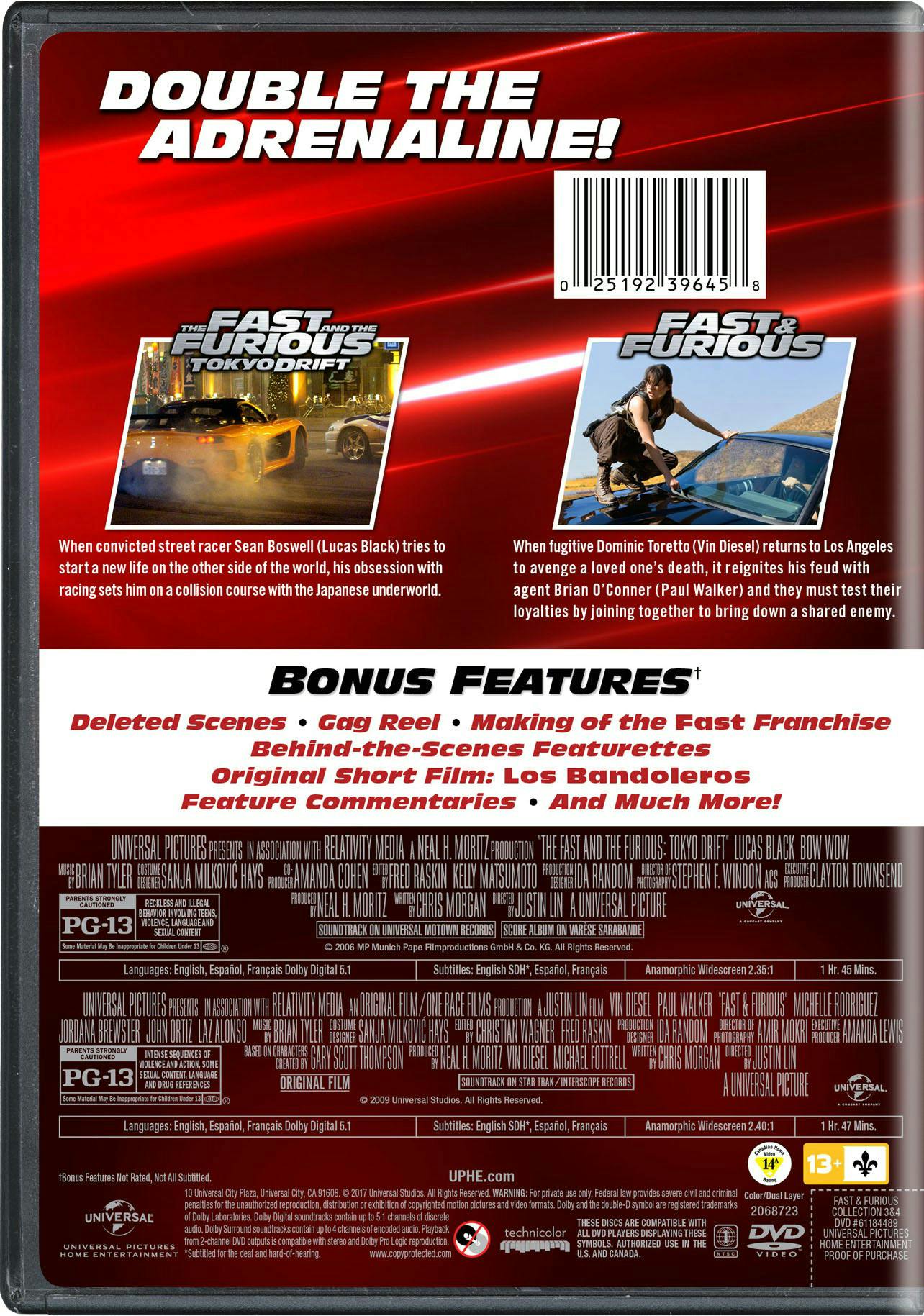 Buy Fast & Furious Collection: 3 & 4 DVD Double Feature DVD