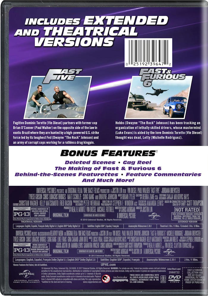 Fast & Furious Collection: 5 & 6 (DVD Double Feature) [DVD]
