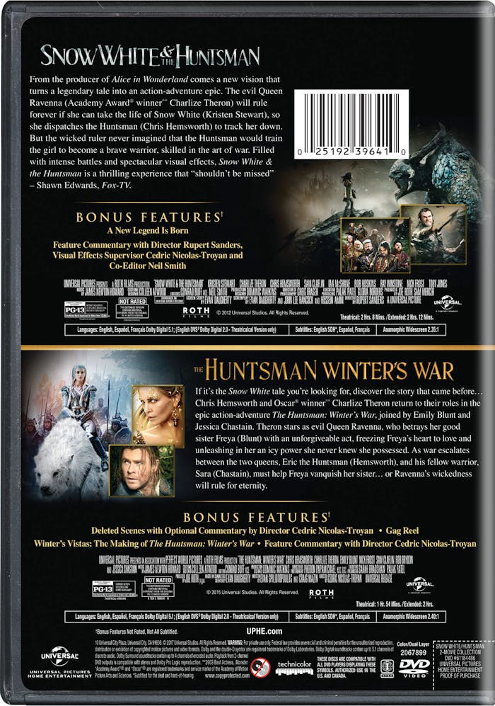 Snow White and the Huntsman/The Huntsman - Winter's War (DVD Double Feature) [DVD]