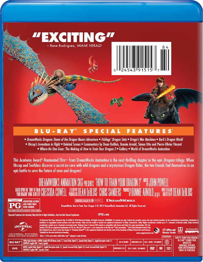 How to Train Your Dragon 2 (with DVD) [Blu-ray]