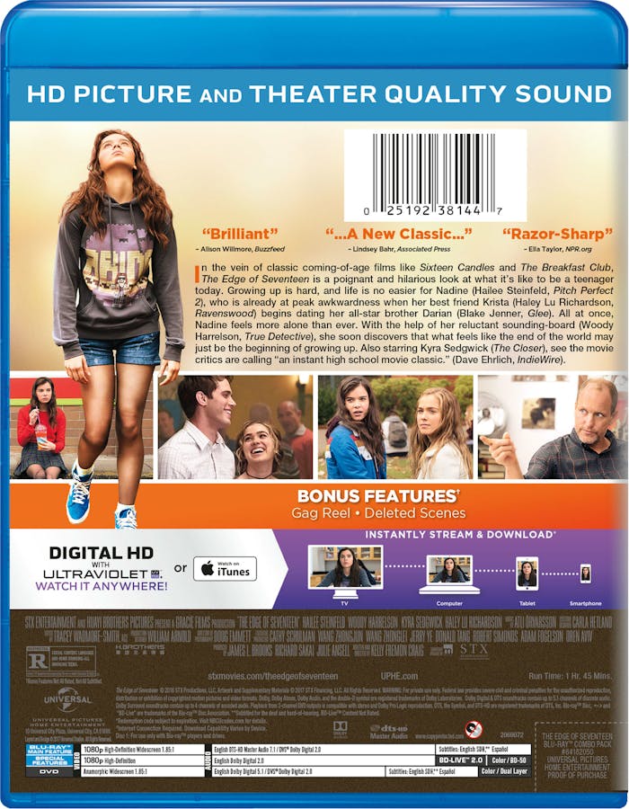 The Edge of Seventeen (DVD + Digital) [Blu-ray]