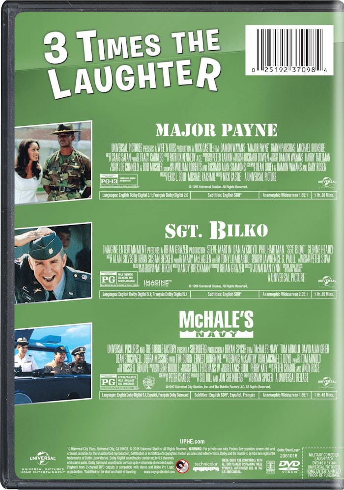 3-movie Laugh Pack - Major Payne/Sgt. Bilko/McHale's Navy (DVD Set) [DVD]
