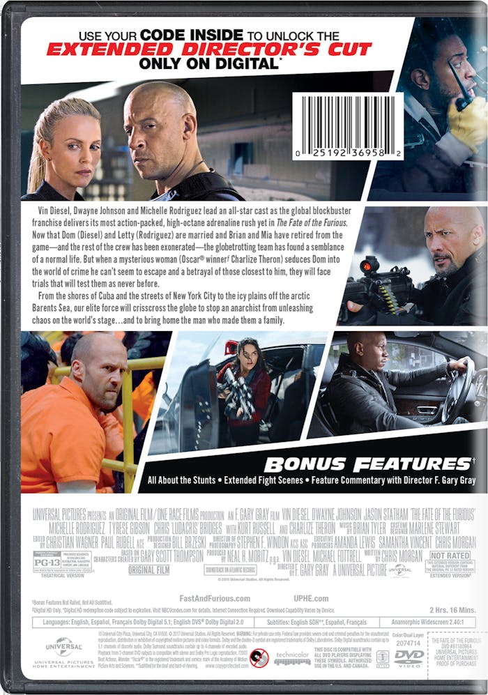 Fast & Furious 8: The Fate of the Furious (Digital) [DVD]
