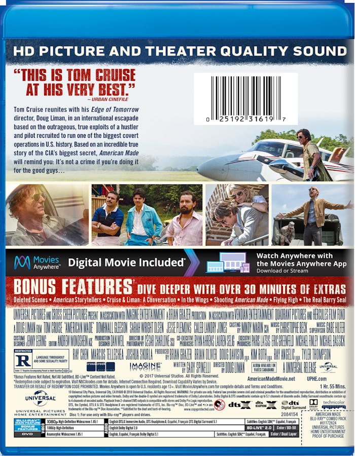 American Made (DVD + Digital) [Blu-ray]