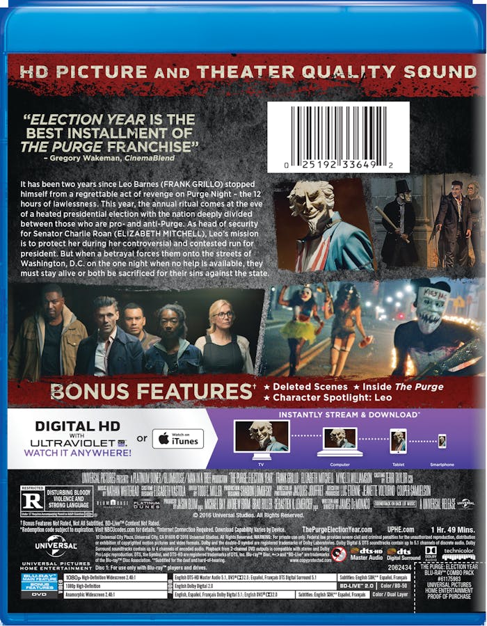 The Purge: Election Year (DVD + Digital) [Blu-ray]