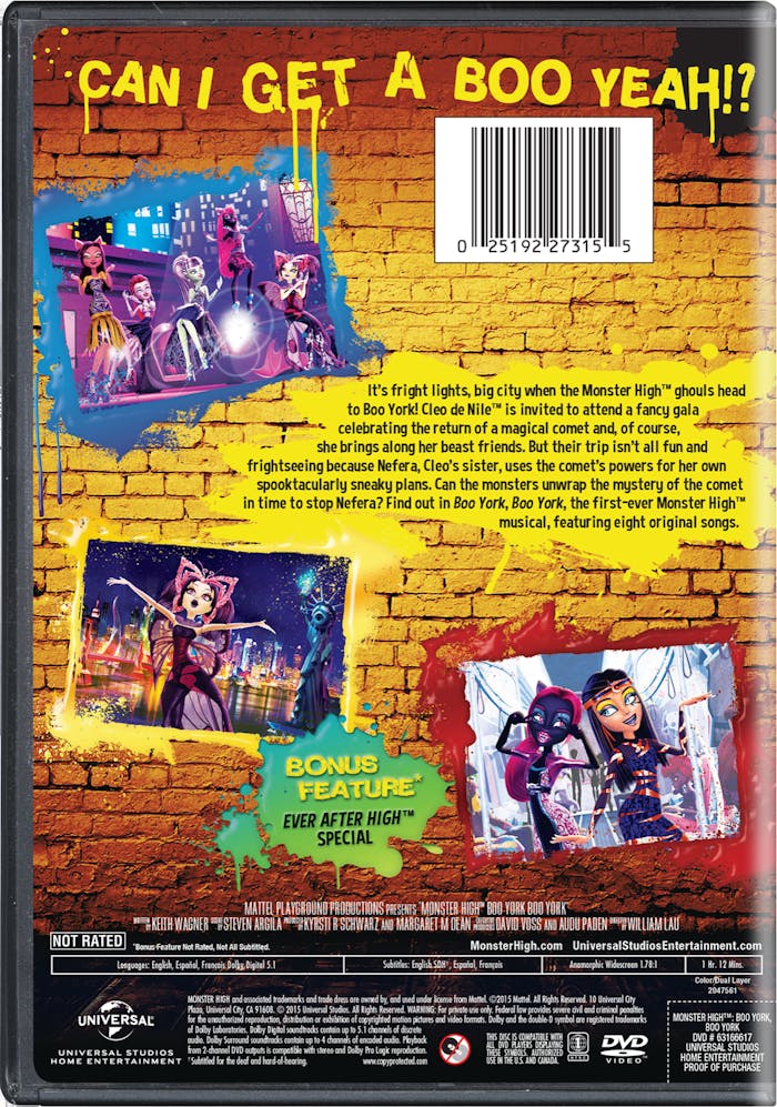 Monster High: Boo York! Boo York! [DVD]
