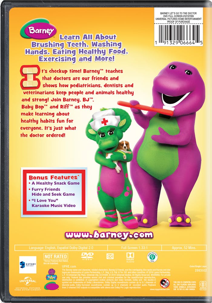 Buy Barney Lets Go To The Doctor Dvd Gruv