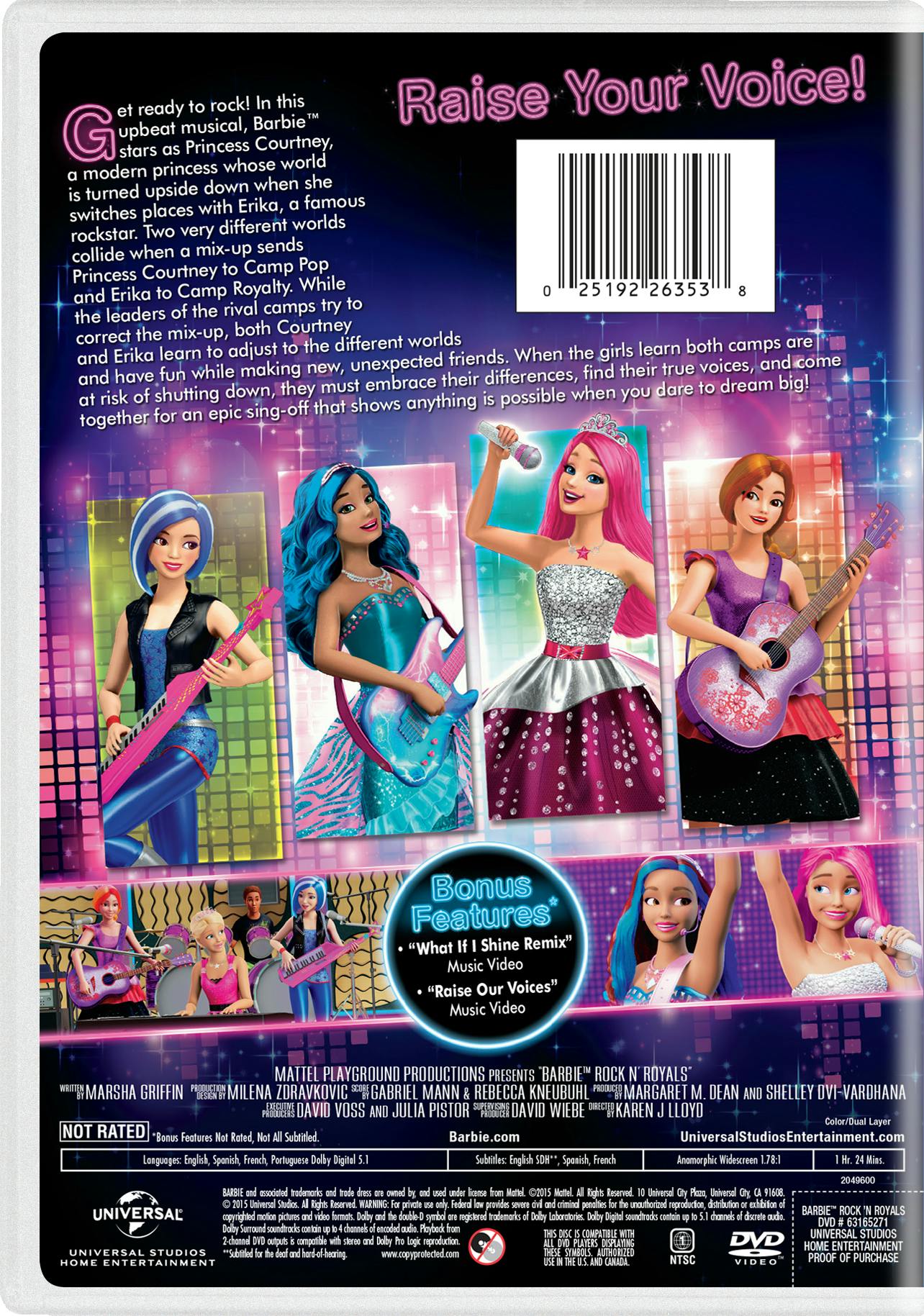 Barbie rock n royals dvd discount