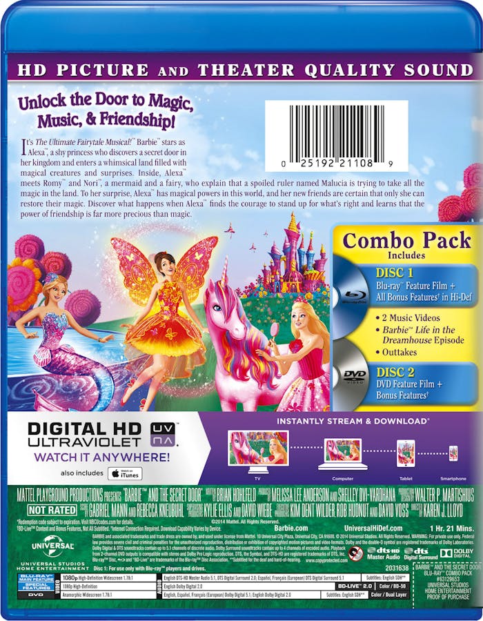 Barbie and the Secret Door (DVD + Digital + Ultraviolet) [Blu-ray]