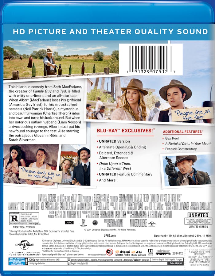 A Million Ways to Die in the West (Blu-ray Unrated) [Blu-ray]