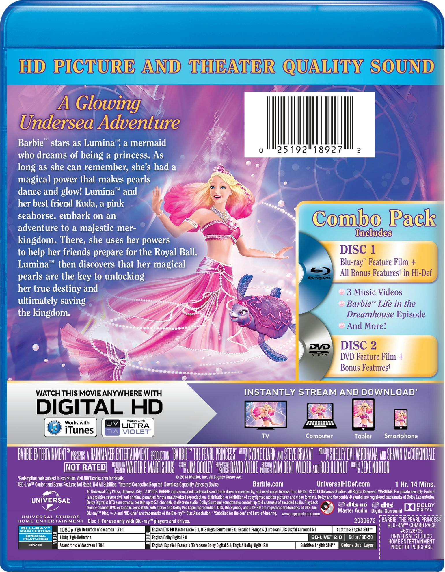 Buy Barbie The Pearl Princess DVD Blu ray GRUV
