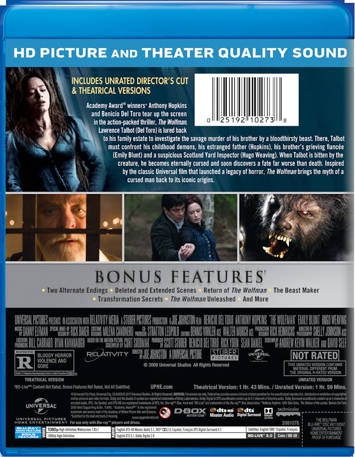 The Wolfman (2010) (Blu-ray + Digital HD) [Blu-ray]