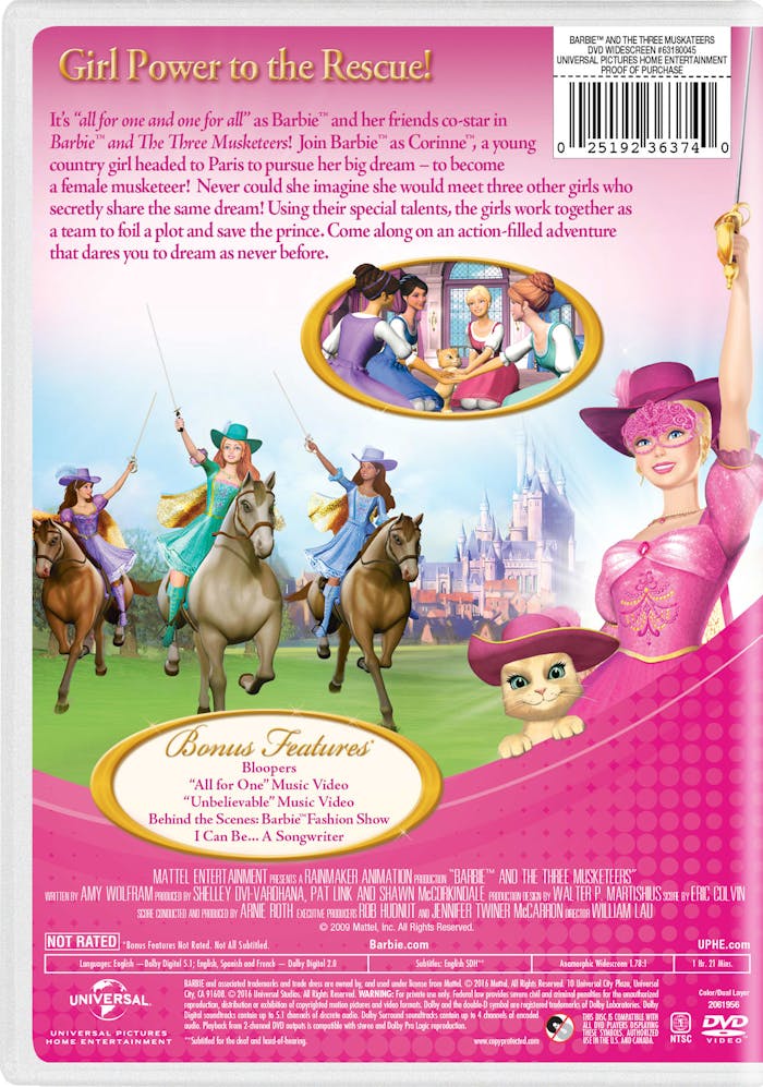 Barbie and the Three Musketeers [DVD]