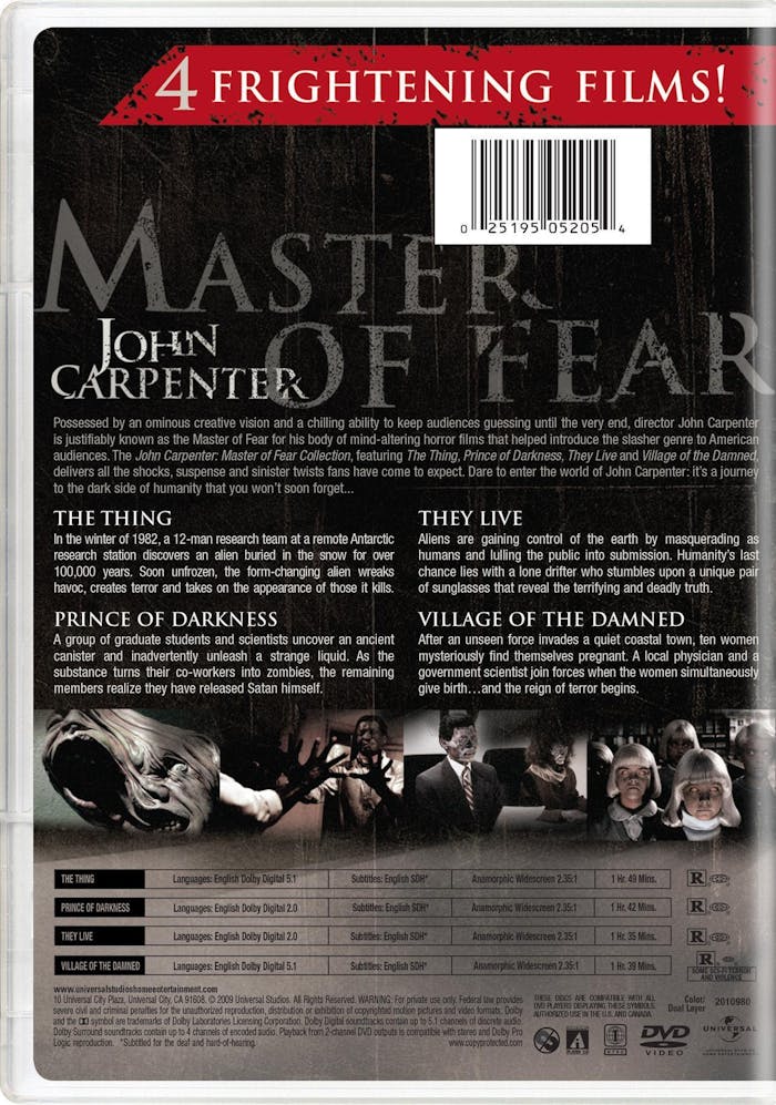 John Carpenter: Master of Fear Collection (DVD Set) [DVD]