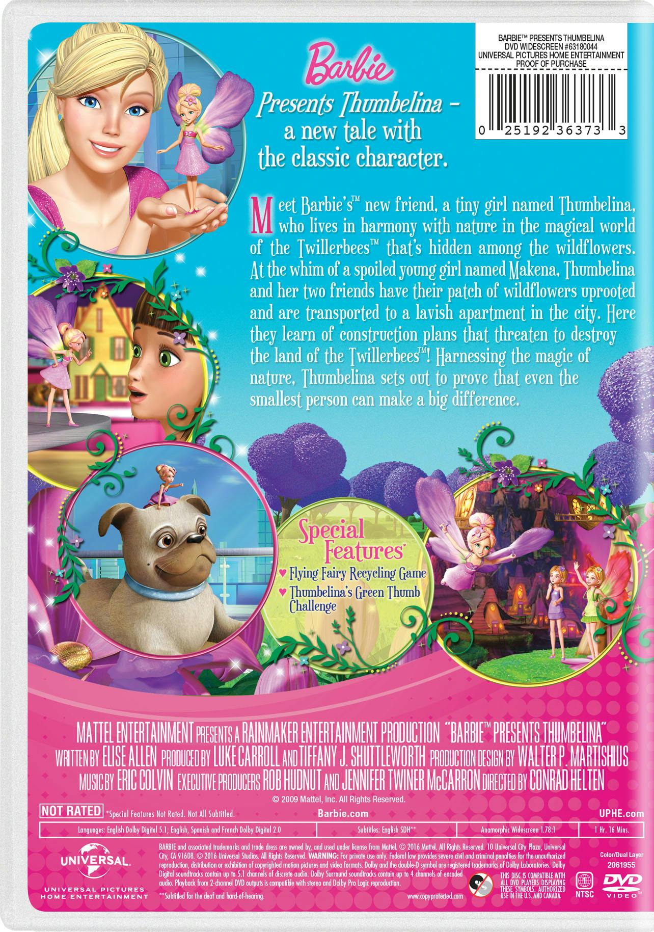 Barbie presents thumbelina dvd sale