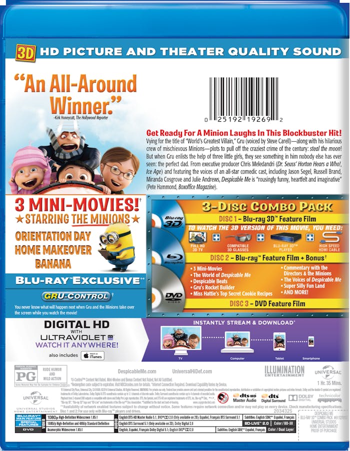 Despicable Me 3D (DVD + Digital) [Blu-ray]