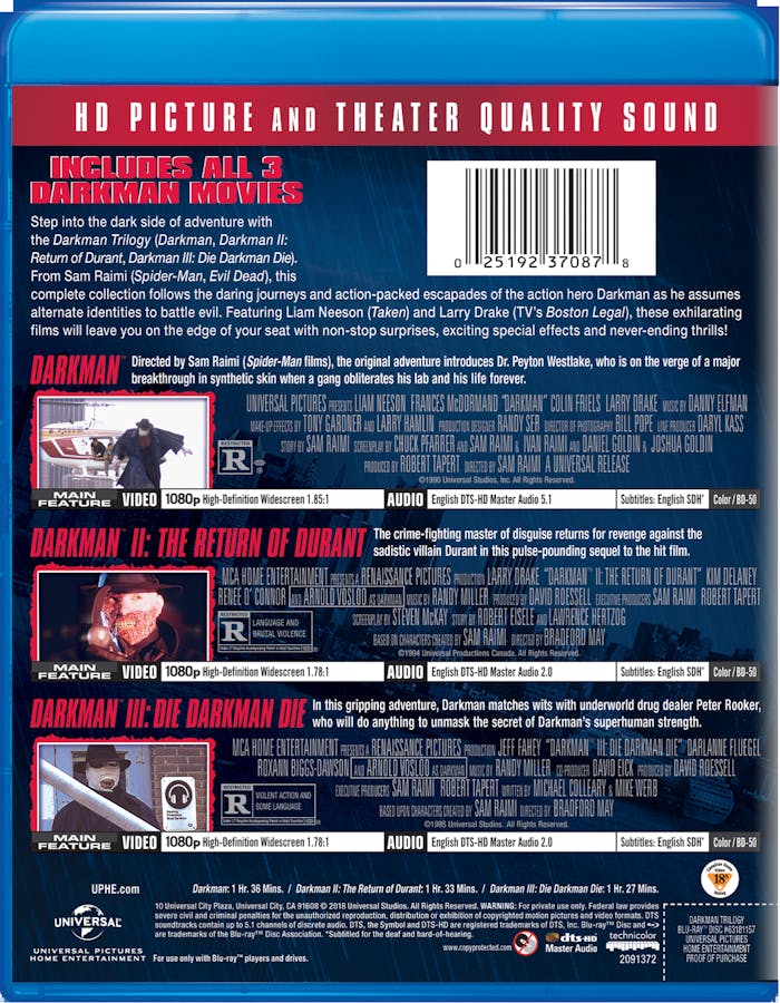 Darkman/Darkman 2/Darkman 3 (Blu-ray Set) [Blu-ray]