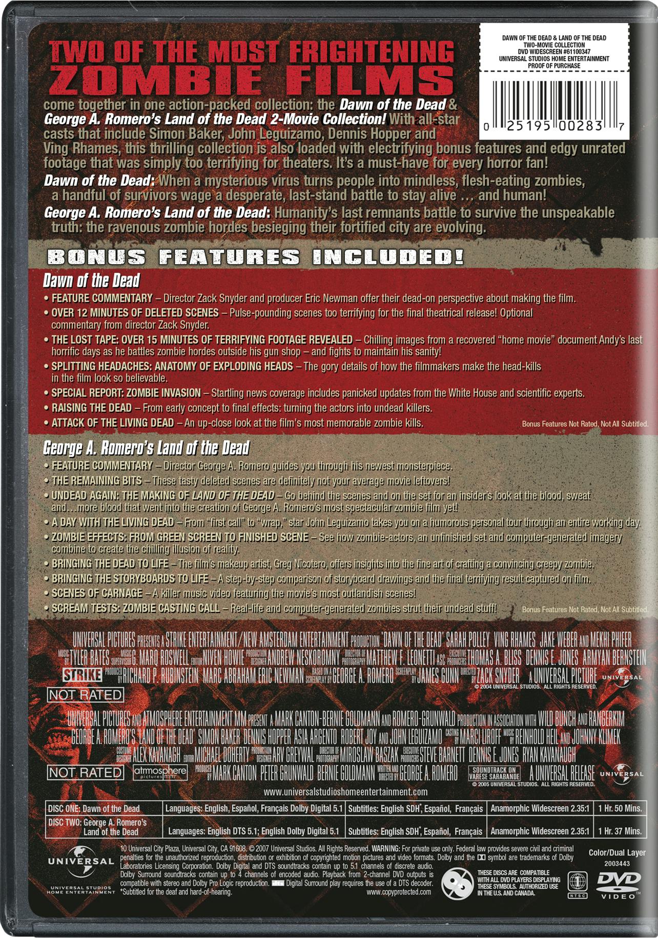 Buy Dawn of the Dead/George A. Romero's Land of the De DVD