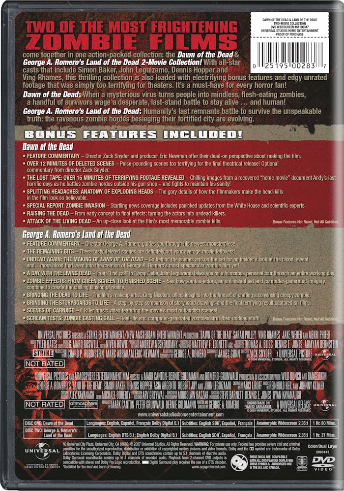 Dawn of the Dead/George A. Romero's Land of the Dead (DVD Set) [DVD]