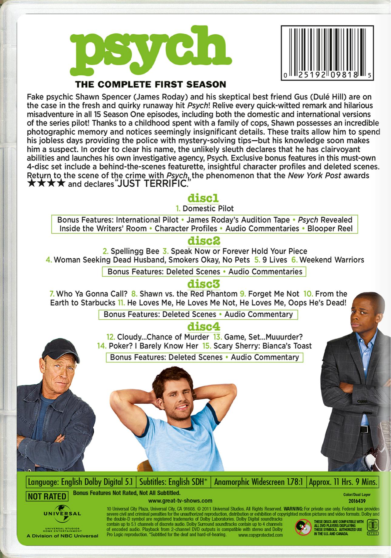 Psych: The Complete First Season DVD, Corbin Bernsen, Dule