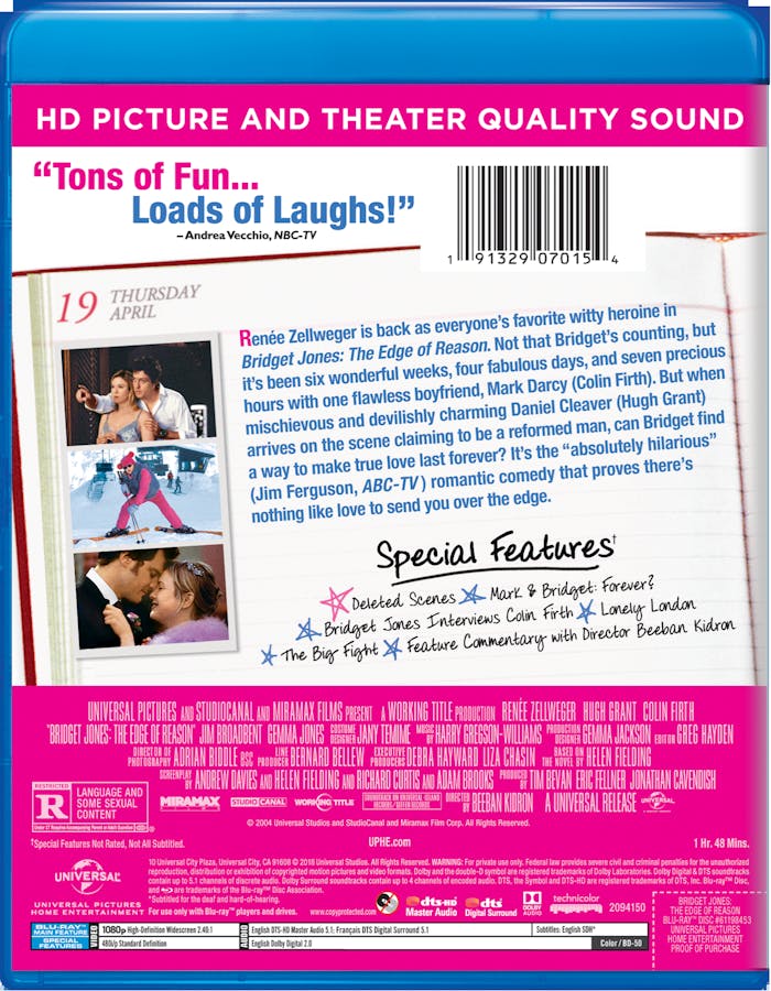 Bridget Jones: The Edge of Reason (10th Anniversary Edition) [Blu-ray]