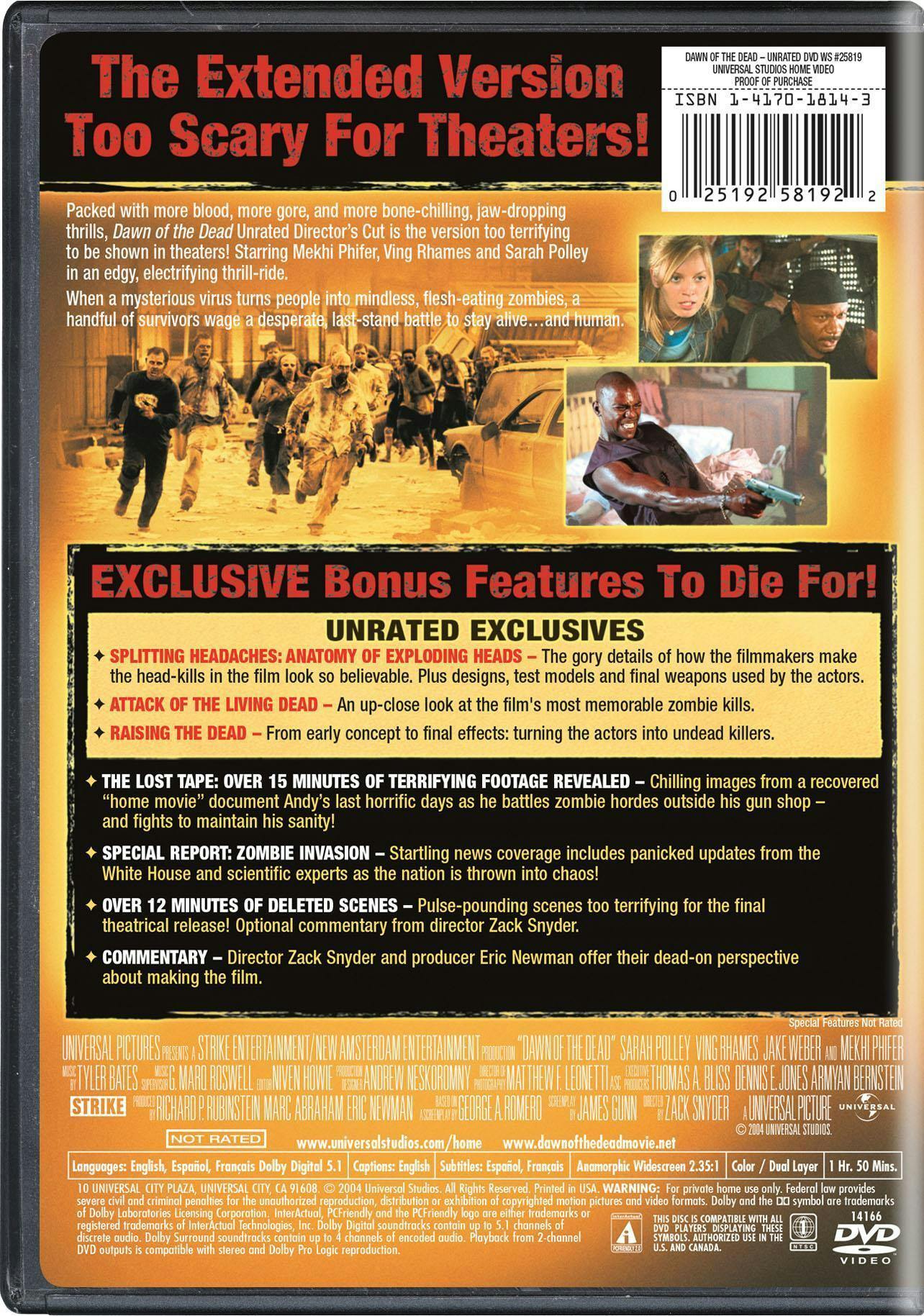 Buy Dawn of the Dead DVD Widescreen Director's Cut DVD | GRUV