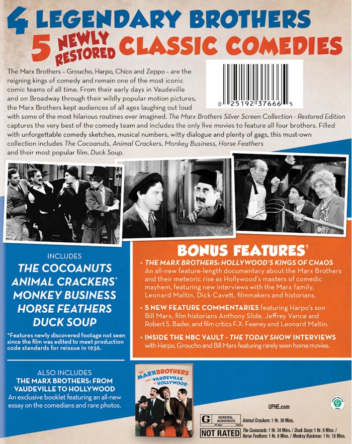 The Marx Brothers Silver Screen Collection (Restored) [Blu-ray]