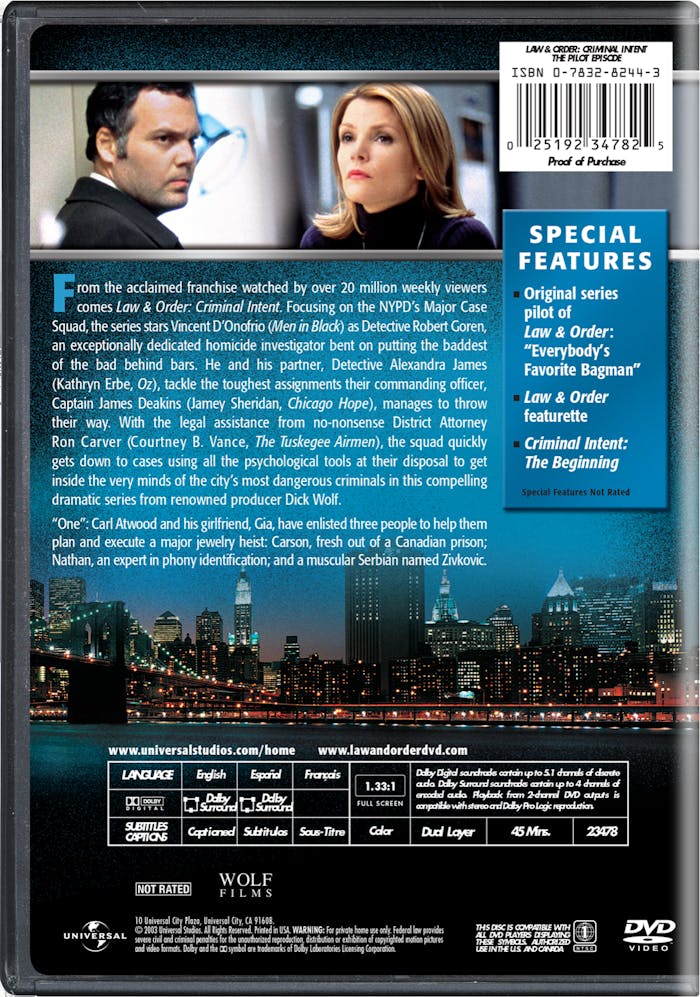 Law & Order: Criminal Intent - The Premiere Episode [DVD]