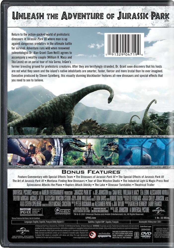 Jurassic Park 3 (DVD New Box Art) [DVD]