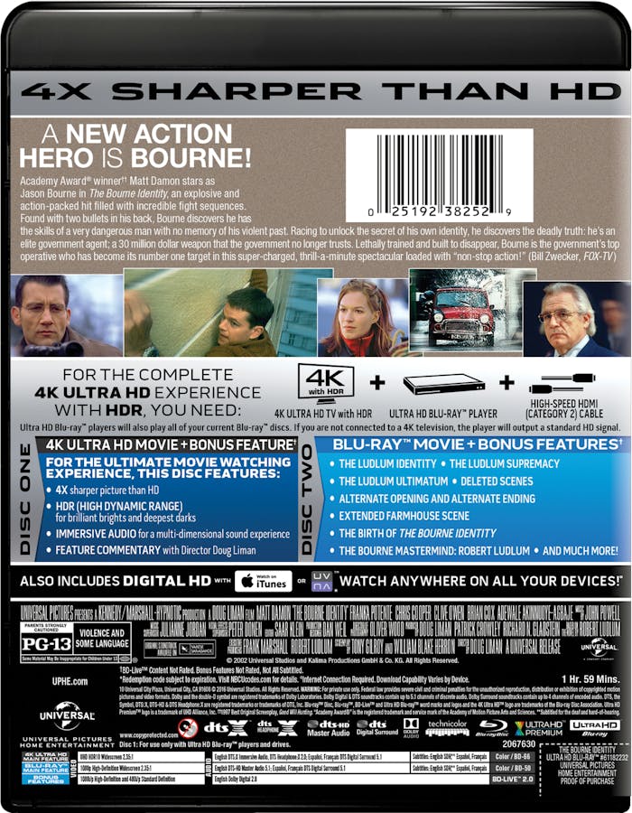 The Bourne Identity (4K Ultra HD) [UHD]