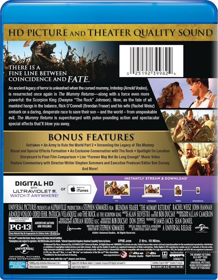 The Mummy Returns (Blu-ray + Digital HD) [Blu-ray]