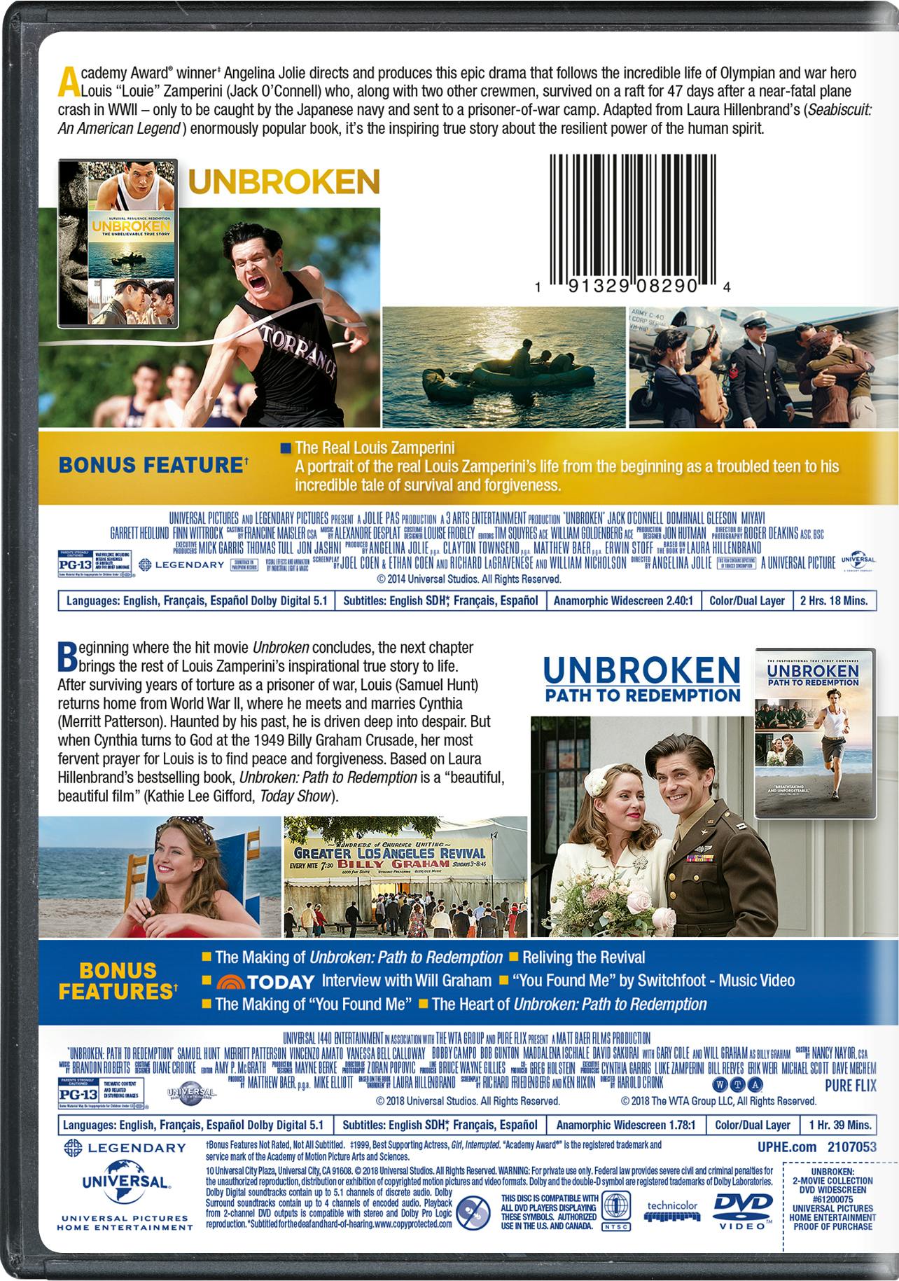 Buy Unbroken Unbroken Path to Redemption DVD Double Feature DVD