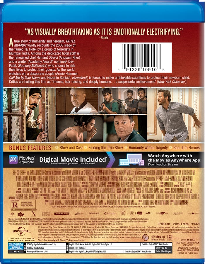 Hotel Mumbai (DVD + Digital) [Blu-ray]