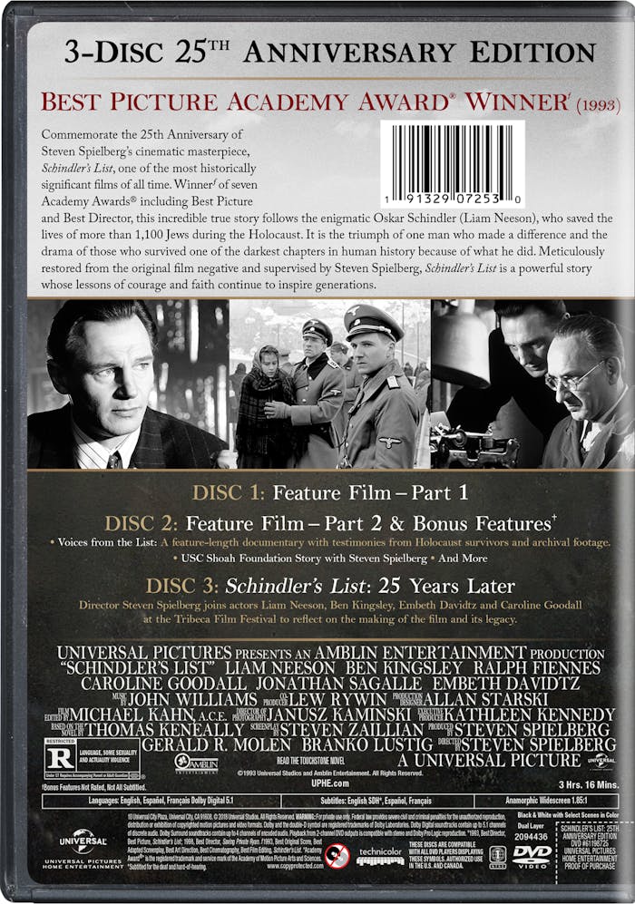 Schindler's List (25th Anniversary Edition) [DVD]