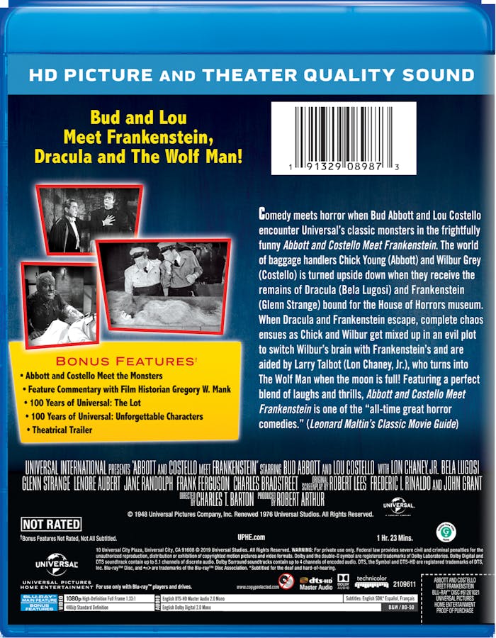 Abbott and Costello Meet Frankenstein (Blu-ray New Box Art) [Blu-ray]