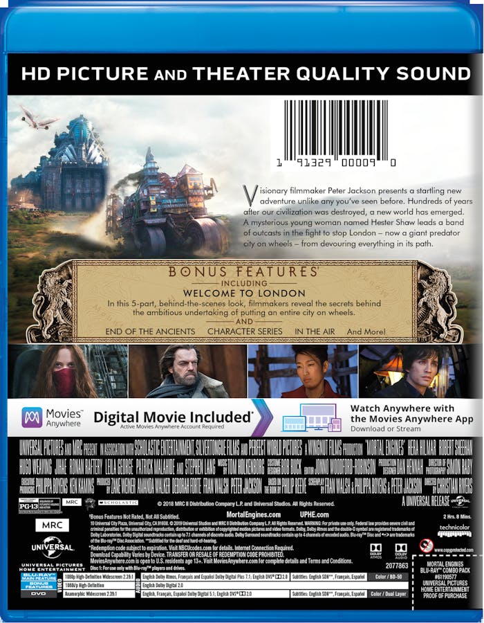 Mortal Engines (DVD + Digital) [Blu-ray]