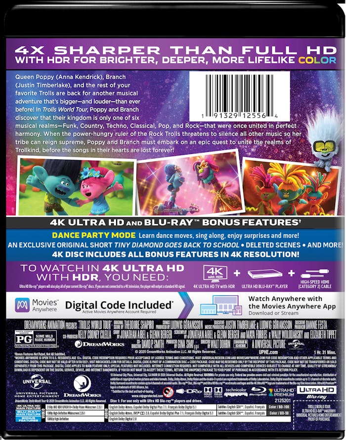 Trolls World Tour (Dance Party Edition 4K Ultra HD + Digital) [UHD]
